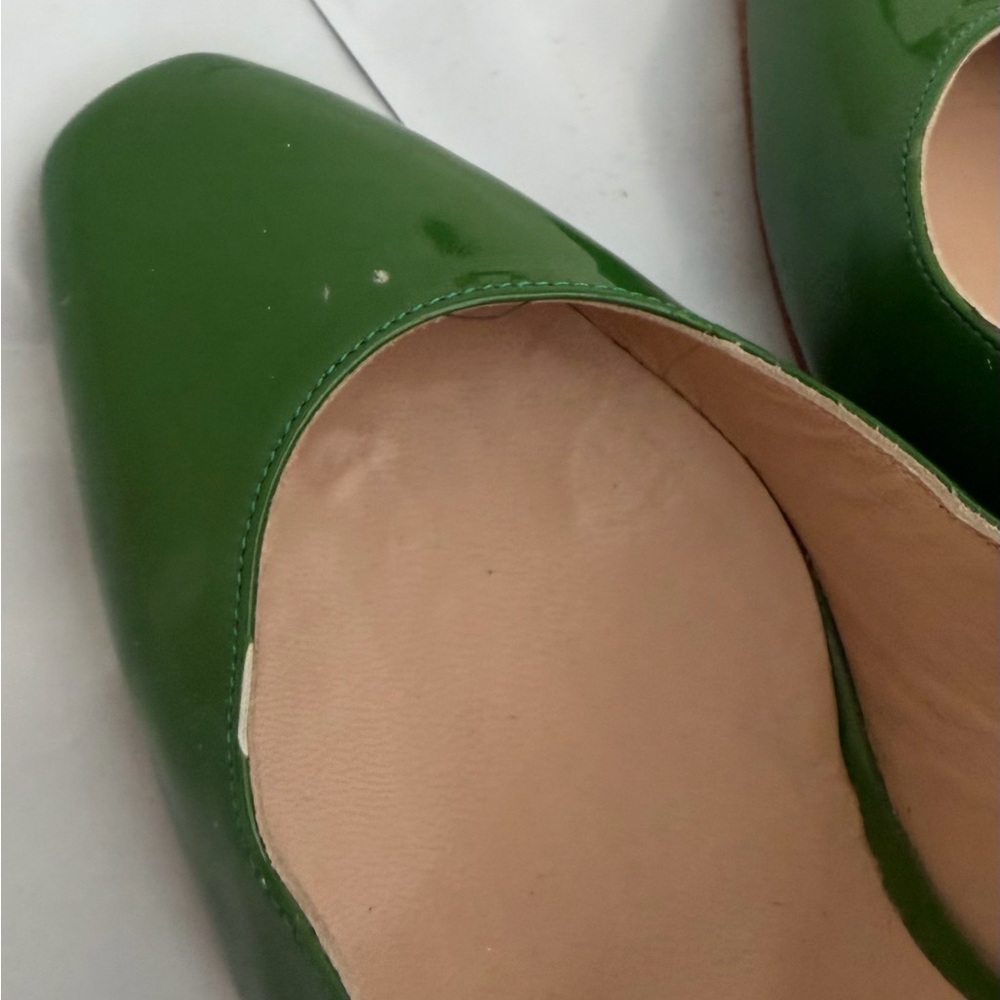Oscar de la Renta Vintage Emerald Green Slingback Heels – Size 38 - Picture 5 of 11